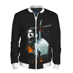 Мужской бомбер 3D с принтом Death Stranding в Ухте, 100% полиэстер | застегивается на молнию, по бокам два кармана без застежек, по низу бомбера и на воротнике - эластичная резинка | Тематика изображения на принте: daryl | death | death stranding | game | genius | hideo kojima | kojima productions | гений | дэрил | игра | норман ридус | хидэо кодзима