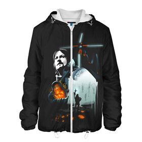 Мужская куртка 3D с принтом Death Stranding в Ухте, ткань верха — 100% полиэстер, подклад — флис | прямой крой, подол и капюшон оформлены резинкой с фиксаторами, два кармана без застежек по бокам, один большой потайной карман на груди. Карман на груди застегивается на липучку | Тематика изображения на принте: daryl | death | death stranding | game | genius | hideo kojima | kojima productions | гений | дэрил | игра | норман ридус | хидэо кодзима