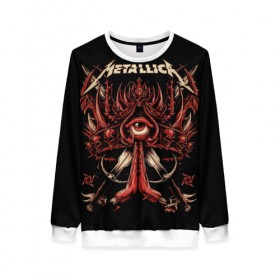 Женский свитшот 3D с принтом Metallica в Ухте, 100% полиэстер с мягким внутренним слоем | круглый вырез горловины, мягкая резинка на манжетах и поясе, свободная посадка по фигуре | heavy metal | metal | metallica | гитара | группы | метал | металлика | музыка | рок | трэш метал | хєви метал