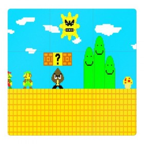 Магнитный плакат 3Х3 с принтом MARIO в Ухте, Полимерный материал с магнитным слоем | 9 деталей размером 9*9 см | Тематика изображения на принте: concept art | enemies | first level | fungus | game art | kirbys adventure | luigi’s mansion | mario | mario bros | minimalism | pixels | super mario | super mario 2 | марио