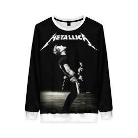 Женский свитшот 3D с принтом Metallica в Ухте, 100% полиэстер с мягким внутренним слоем | круглый вырез горловины, мягкая резинка на манжетах и поясе, свободная посадка по фигуре | heavy metal | metal | metallica | гитара | группы | метал | металлика | музыка | рок | трэш метал | хєви метал