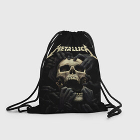 Рюкзак-мешок 3D с принтом Metallica в Ухте, 100% полиэстер | плотность ткани — 200 г/м2, размер — 35 х 45 см; лямки — толстые шнурки, застежка на шнуровке, без карманов и подкладки | heavy metal | metal | metallica | гитара | группы | метал | металлика | музыка | рок | трэш метал | хєви метал