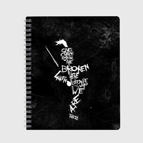 Тетрадь с принтом My Chemical Romance в Ухте, 100% бумага | 48 листов, плотность листов — 60 г/м2, плотность картонной обложки — 250 г/м2. Листы скреплены сбоку удобной пружинной спиралью. Уголки страниц и обложки скругленные. Цвет линий — светло-серый
 | gerard way | mcr | my chemical romance | альтернативный | группа | джерард уэй | май кемикал романс | мкр | мой химический роман | мхр | мцр | панк | поп | поппанк | рок | рэй торо