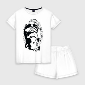 Женская пижама с шортиками хлопок с принтом Cliff - Death Stranding в Ухте, 100% хлопок | футболка прямого кроя, шорты свободные с широкой мягкой резинкой | cliff | death stranding | kojima