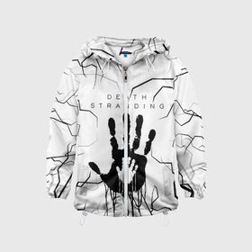 Детская ветровка 3D с принтом DEATH STRANDING в Ухте, 100% полиэстер | подол и капюшон оформлены резинкой с фиксаторами, по бокам два кармана без застежек, один потайной карман на груди | bridges uca | death stranded | death stranding | fragile express. | kojima productions | mikkelsen | void if tampered | кодзима гений | мадс миккельсен