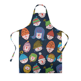 Фартук 3D с принтом Зимнее настроение в Ухте, 100% полиэстер | общий размер — 65 х 85 см, ширина нагрудника — 26 см, горловина — 53 см, длина завязок — 54 см, общий обхват в поясе — 173 см. Принт на завязках и на горловине наносится с двух сторон, на основной части фартука — только с внешней стороны | 