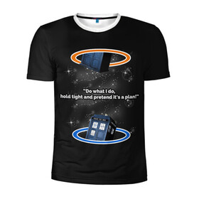 Мужская футболка 3D спортивная с принтом Doctor Who в Ухте, 100% полиэстер с улучшенными характеристиками | приталенный силуэт, круглая горловина, широкие плечи, сужается к линии бедра | bbc | dimension | dr who | jenna coleman | jodie whittaker | matt smith | relative | resolution | space | tardis | the doctor | time | галлифрей | джоди уиттакер | доктор кто | тардис