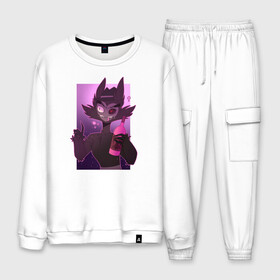 Мужской костюм хлопок Hazbin Hotel (Travis): в Ухте, 100% хлопок | на свитшоте круглая горловина, мягкая резинка по низу. Брюки заужены к низу, на них два вида карманов: два “обычных” по бокам и два объемных, с клапанами, расположенные ниже линии бедра. Брюки с мягкой трикотажной резинкой на поясе и по низу штанин. В поясе для дополнительного комфорта — широкие завязки | hazbin hotel | travis | мультсериал | отель хазбин
