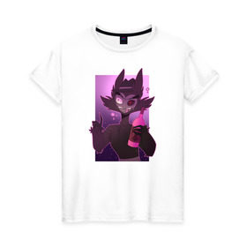 Женская футболка хлопок Hazbin Hotel (Travis): в Ухте, 100% хлопок | прямой крой, круглый вырез горловины, длина до линии бедер, слегка спущенное плечо | hazbin hotel | travis | мультсериал | отель хазбин