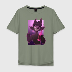 Мужская футболка хлопок Oversize Hazbin Hotel (Travis): в Ухте, 100% хлопок | свободный крой, круглый ворот, “спинка” длиннее передней части | hazbin hotel | travis | мультсериал | отель хазбин