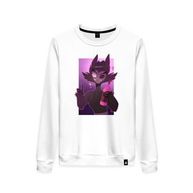 Женский свитшот хлопок Hazbin Hotel (Travis): в Ухте, 100% хлопок | прямой крой, круглый вырез, на манжетах и по низу широкая трикотажная резинка  | hazbin hotel | travis | мультсериал | отель хазбин