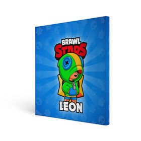 Холст квадратный с принтом BRAWL STARS LEON в Ухте, 100% ПВХ |  | brawl stars | brawl stars leon | brawler | leon | бравл старз | бравлер | леон