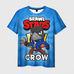 Мужская футболка 3D с принтом BRAWL STARS CROW в Ухте, 100% полиэфир | прямой крой, круглый вырез горловины, длина до линии бедер | brawl stars | brawl stars crow | brawler | crow | бравл старз | бравлер | ворон