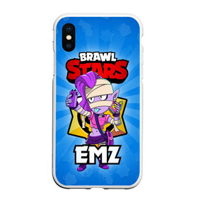 Чехол для iPhone XS Max матовый BRAWL STARS EMZ: в Ухте, Силикон | Область печати: задняя сторона чехла, без боковых панелей | brawl stars | brawl stars emz | brawler | emz | бравл старз | бравлер | эмз