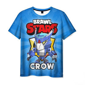 Мужская футболка 3D с принтом BRAWL STARS CROW в Ухте, 100% полиэфир | прямой крой, круглый вырез горловины, длина до линии бедер | brawl stars | brawl stars crow | brawler | crow | бравл старз | бравлер | ворон
