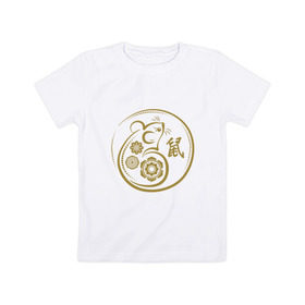 Детская футболка хлопок с принтом 2020 - Год Крысы в Ухте, 100% хлопок | круглый вырез горловины, полуприлегающий силуэт, длина до линии бедер | Тематика изображения на принте: 