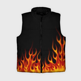 Женский жилет утепленный 3D Пламя Old School: в Ухте,  |  | burn | fire | костер | нарисованный | огня | огонь | олдскул | пламени | пламя | пожар | пылает | рисованный огонь | языки