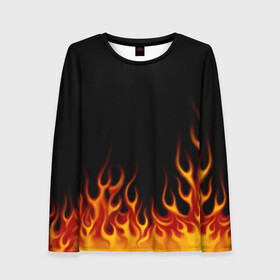 Женский лонгслив 3D Пламя Old School: в Ухте, 100% полиэстер | длинные рукава, круглый вырез горловины, полуприлегающий силуэт | burn | fire | костер | нарисованный | огня | огонь | олдскул | пламени | пламя | пожар | пылает | рисованный огонь | языки