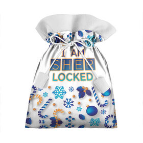 Подарочный 3D мешок с принтом Новогодний Sherlock в Ухте, 100% полиэстер | Размер: 29*39 см | Тематика изображения на принте: 221b | bbc | benedict cumberbatch | john watson | mark gatiss | martin freeman | sherlock holmes | steven moffat | бейкер | джон ватсон | мориарти | стрит | шерлок