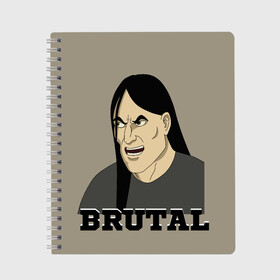 Тетрадь с принтом Dethklok Nathan в Ухте, 100% бумага | 48 листов, плотность листов — 60 г/м2, плотность картонной обложки — 250 г/м2. Листы скреплены сбоку удобной пружинной спиралью. Уголки страниц и обложки скругленные. Цвет линий — светло-серый
 | Тематика изображения на принте: death metal | dethklok | meme | metalocalypse | music | nathan explosion