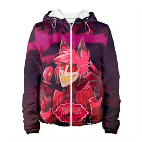 Женская куртка 3D с принтом Hazbin Hotel.Alastor в Ухте, ткань верха — 100% полиэстер, подклад — флис | прямой крой, подол и капюшон оформлены резинкой с фиксаторами, два кармана без застежек по бокам, один большой потайной карман на груди. Карман на груди застегивается на липучку | alastor | angel | charlie | dust | hazbin | hotel | husk | katie | pentious | sir | vaggie | аластор | вэгги | даст | кэти | отель | пентиус | сэр | хазбин | хаск | чарли | энджел