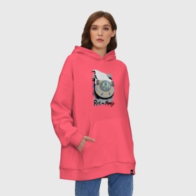Худи SuperOversize хлопок с принтом Rick & Morty Ship в Ухте, 70% хлопок, 30% полиэстер, мягкий начес внутри | карман-кенгуру, эластичная резинка на манжетах и по нижней кромке, двухслойный капюшон
 | rickmortyship2 | ship | vdpartat