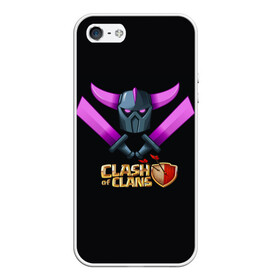 Чехол для iPhone 5/5S матовый Clash of Clans: в Ухте, Силикон | Область печати: задняя сторона чехла, без боковых панелей | clash of clans | clash royale | game | supercell | детская | детям | игра | клаш оф кланс | клэш оф кланс | компьютерна игра | пекка