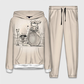 Женский костюм 3D (с толстовкой) с принтом My Neighbor Totoro забор в Ухте,  |  | anime | hayao miyazaki | japanese | meme | miyazaki | piano | studio ghibli | tokyo | totoro | гибли | котобус | мой | мэй | сацуки | сосед | сусуватари | тонари | тоторо | хаяо миядзаки