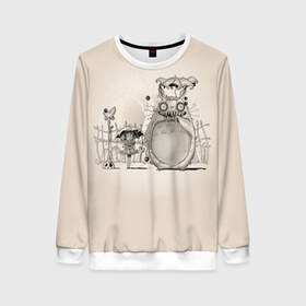 Женский свитшот 3D с принтом My Neighbor Totoro в Ухте, 100% полиэстер с мягким внутренним слоем | круглый вырез горловины, мягкая резинка на манжетах и поясе, свободная посадка по фигуре | anime | hayao miyazaki | japanese | meme | miyazaki | piano | studio ghibli | tokyo | totoro | гибли | котобус | мой | мэй | сацуки | сосед | сусуватари | тонари | тоторо | хаяо миядзаки