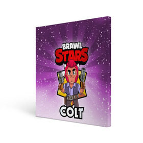 Холст квадратный с принтом BRAWL STARS COLT в Ухте, 100% ПВХ |  | brawl stars | brawl stars colt | brawler | colt | бравл старз | бравлер | кольт