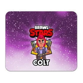 Коврик для мышки прямоугольный с принтом BRAWL STARS COLT в Ухте, натуральный каучук | размер 230 х 185 мм; запечатка лицевой стороны | brawl stars | brawl stars colt | brawler | colt | бравл старз | бравлер | кольт