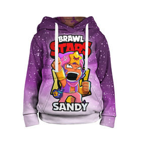 Детская толстовка 3D с принтом BRAWL STARS SANDY в Ухте, 100% полиэстер | двухслойный капюшон со шнурком для регулировки, мягкие манжеты на рукавах и по низу толстовки, спереди карман-кенгуру с мягким внутренним слоем | Тематика изображения на принте: brawl stars | brawl stars sandy | brawler | sandy | бравл старз | бравлер | сэнди