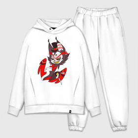 Мужской костюм хлопок OVERSIZE с принтом ОТЕЛЬ ХАЗБИН ХАСК в Ухте,  |  | hazbin hotel | husk | демон | кот | отель хазбин | отель хазбин хаск | хаск