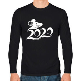 Мужской лонгслив хлопок с принтом Год крысы 2020. в Ухте, 100% хлопок |  | 