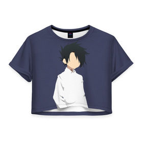 Женская футболка Cropp-top с принтом Ray в Ухте, 100% полиэстер | круглая горловина, длина футболки до линии талии, рукава с отворотами | neverland | ray | the promised neverland | yakusoku no neverland | неверленд | неверлэнд | обещанный неверленд | рей | рэй