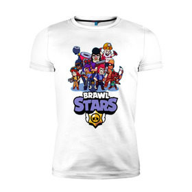 Мужская футболка премиум с принтом Brawl Stars в Ухте, 92% хлопок, 8% лайкра | приталенный силуэт, круглый вырез ворота, длина до линии бедра, короткий рукав | brawl | brawl stars | crow | leon | stars | бравл | бравл старс | браво старс | игра | компьютерная | кров | леон | онлайн | старс