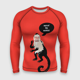 Мужской рашгард 3D с принтом Marcel the monkey в Ухте,  |  | Тематика изображения на принте: chandler | friends | joe | joseph | lobster | monica | phoebe | pivot | rachel | ross | дженнифер | джо | джозеф | друзья | моника | росс | рэйчел | сериал friends | сериал друзья | фиби | чендлер