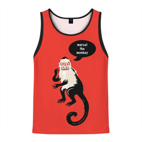 Мужская майка 3D с принтом Marcel the monkey в Ухте, 100% полиэстер | круглая горловина, приталенный силуэт, длина до линии бедра. Пройма и горловина окантованы тонкой бейкой | Тематика изображения на принте: chandler | friends | joe | joseph | lobster | monica | phoebe | pivot | rachel | ross | дженнифер | джо | джозеф | друзья | моника | росс | рэйчел | сериал friends | сериал друзья | фиби | чендлер
