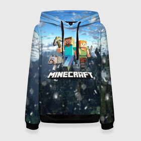 Женская толстовка 3D с принтом Minecraft / Майнкрафт в Ухте, 100% полиэстер  | двухслойный капюшон со шнурком для регулировки, мягкие манжеты на рукавах и по низу толстовки, спереди карман-кенгуру с мягким внутренним слоем. | creeper | game | minecraft | блоки | грифер | игры | квадраты | компьютерная игра | крипер | маинкрафт | майн | майнкравт | майнкрафт