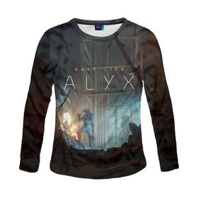 Женский лонгслив 3D с принтом HALF-LIFE: ALYX в Ухте, 100% полиэстер | длинные рукава, круглый вырез горловины, полуприлегающий силуэт | alex | alyx | freeman | g man | gman | gordon | half | half life | halflife | life | valve | алекс | аликс | вальв | вэльв | гордон | джи | лайф | мен | фримен | халф | халф лайф | халфлайф