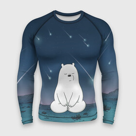 Мужской рашгард 3D с принтом Iсe Bear under the starfall в Ухте,  |  | baby bears | bare bears | charle and bears | dsgngerzen | grizz | iсebear | panda | panpan | selfie panpan | vdgerir | we bare bears | вся правда о медведях