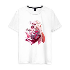 Мужская футболка хлопок с принтом Отель Хазбин в Ухте, 100% хлопок | прямой крой, круглый вырез горловины, длина до линии бедер, слегка спущенное плечо. | вегги | отель хазбин | персонажи | энджел даст