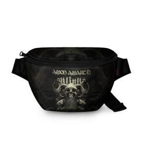 Поясная сумка 3D с принтом Amon Amarth в Ухте, 100% полиэстер | плотная ткань, ремень с регулируемой длиной, внутри несколько карманов для мелочей, основное отделение и карман с обратной стороны сумки застегиваются на молнию | amon amarth | metal | викинг метал | группы | дэт метал | метал | музыка | рок