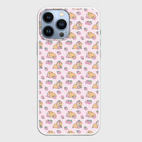 Чехол для iPhone 13 Pro Max с принтом Морские свинки с клубникой в Ухте,  |  | animal | cavy | guinea | guiney | kawaii | lovely | pet | pig | pink | plant | porpoise | strawberry | sweet | животное | кавай | клубника | морская | растение | свинка