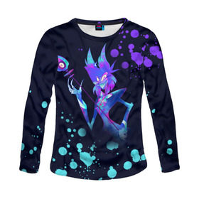 Женский лонгслив 3D с принтом Hazbin Hotel в Ухте, 100% полиэстер | длинные рукава, круглый вырез горловины, полуприлегающий силуэт | hazbin hotel | hell | ад | ада | аластор | вэгги | отель хазбин | пасхалки | рай | тайны | чарли