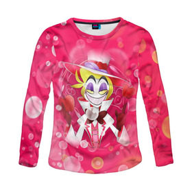 Женский лонгслив 3D с принтом Отель хазбин в Ухте, 100% полиэстер | длинные рукава, круглый вырез горловины, полуприлегающий силуэт | hazbin hotel | hell | ад | ада | аластор | вэгги | отель хазбин | пасхалки | рай | тайны | чарли