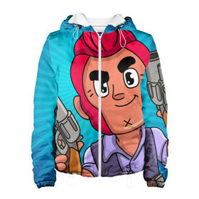 Женская куртка 3D с принтом BRAWL STARS COLT в Ухте, ткань верха — 100% полиэстер, подклад — флис | прямой крой, подол и капюшон оформлены резинкой с фиксаторами, два кармана без застежек по бокам, один большой потайной карман на груди. Карман на груди застегивается на липучку | brawl stars | brawl stars colt | brawler | colt | бравл старз | бравлер | кольт