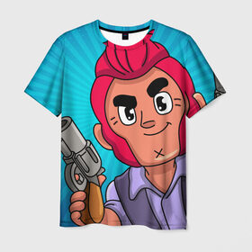 Мужская футболка 3D с принтом BRAWL STARS COLT в Ухте, 100% полиэфир | прямой крой, круглый вырез горловины, длина до линии бедер | brawl stars | brawl stars colt | brawler | colt | бравл старз | бравлер | кольт