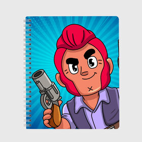 Тетрадь с принтом BRAWL STARS COLT в Ухте, 100% бумага | 48 листов, плотность листов — 60 г/м2, плотность картонной обложки — 250 г/м2. Листы скреплены сбоку удобной пружинной спиралью. Уголки страниц и обложки скругленные. Цвет линий — светло-серый
 | brawl stars | brawl stars colt | brawler | colt | бравл старз | бравлер | кольт