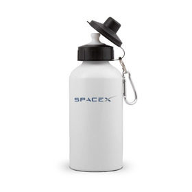 Бутылка спортивная с принтом SPACEX - ИЛОН МАСК. в Ухте, металл | емкость — 500 мл, в комплекте две пластиковые крышки и карабин для крепления | Тематика изображения на принте: elon musk | spacex | американский предприниматель | изобретатель | илон маск | инвестор | инженер